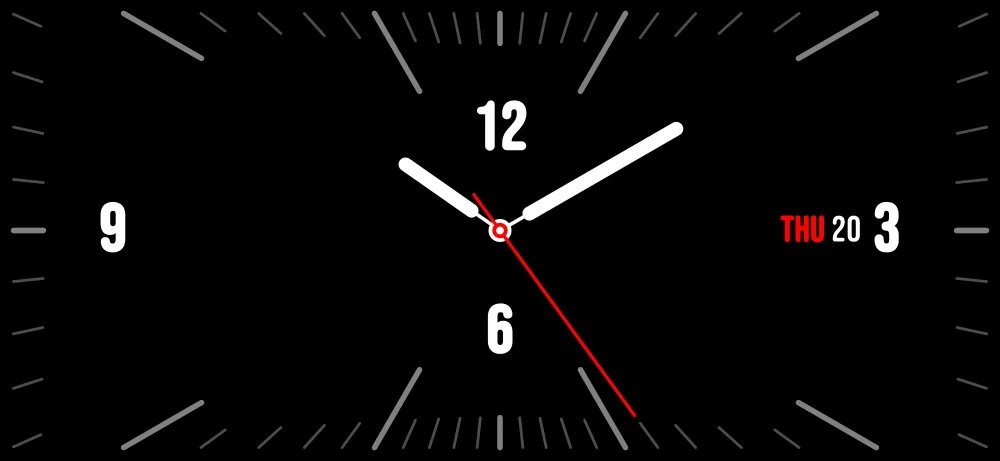 Edge-to-edge analog StandBy clock with a clean black face